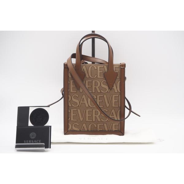 ★3日以内返品可★ 極美品 VERSACE ヴェルサーチ キャンバス VERSACE オールオーバー...