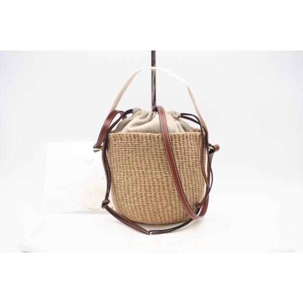 ★3日以内返品可★ 極美品 Chloe クロエ フェアトレードペーパー製 Woodyスモールバスケッ...