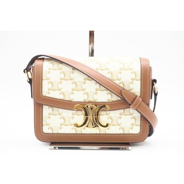 ★3日以内返品可★ 美品 CELINE セリーヌ カーフレザー ティーン トリオンフ ショルダーバッ...