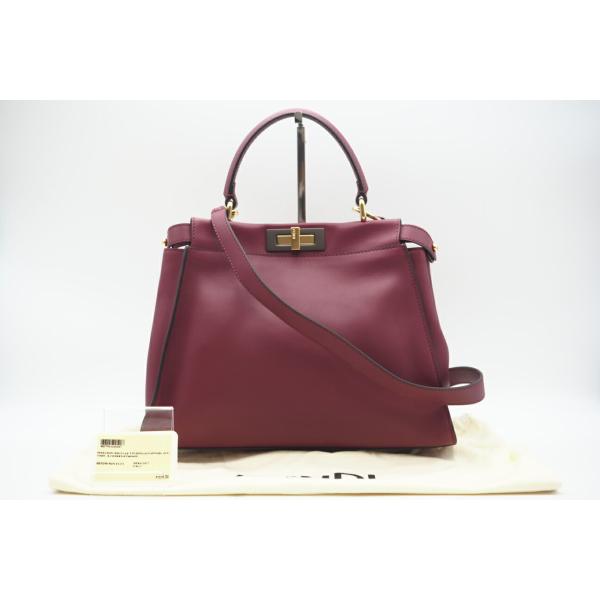★3日以内返品可★ 美品 FENDI フェンディ ピーカブー レギュラー レザー 2WAYハンドバッ...