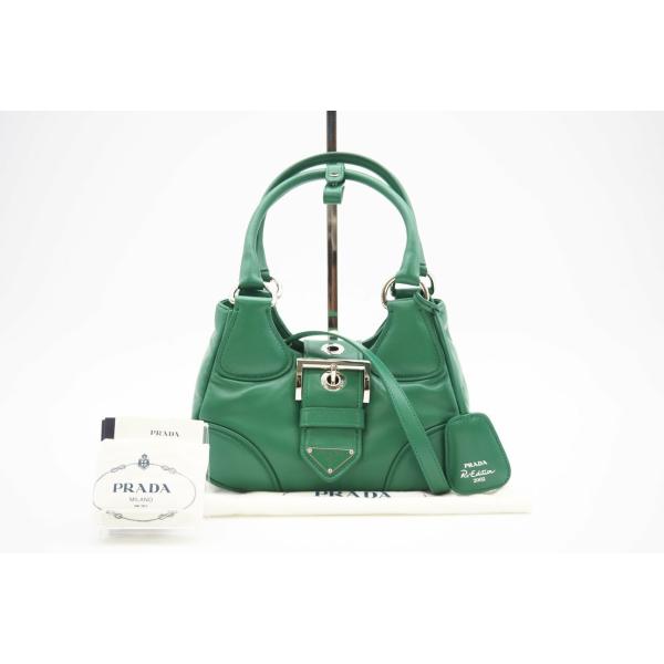 ★3日以内返品可★ 極美品 PRADA プラダ パデッドナッパ レザー ムーン 2WAYバッグ 1B...