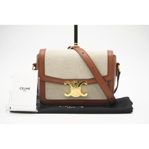 ★3日以内返品可★ 美品 CELINE セリーヌ テキスタイル &amp; カーフスキン クラシック トリオ...