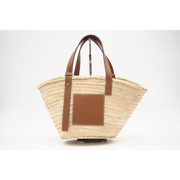 ★3日以内返品可★ 美品 LOEWE ロエベ ヤシの葉 カーフ バスケットバッグ ミディアム ナチュ...