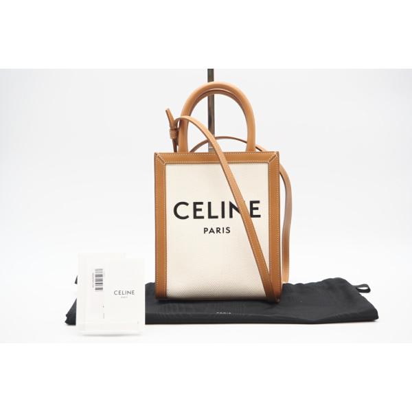 ★3日以内返品可★ 美品 CELINE セリーヌ キャンバス ミニ バーティカル カバ NATURA...