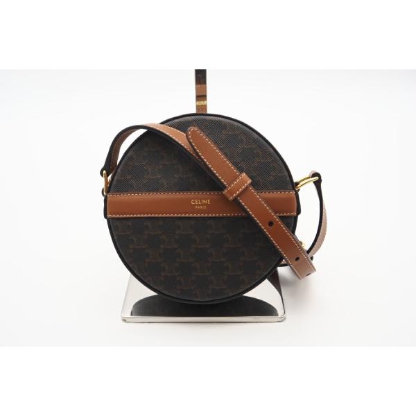 ★3日以内返品可★ 極美品 CELINE セリーヌ トリオンフ ラウンドパース ショルダーバッグ 1...