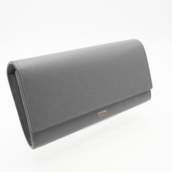 ★3日以内返品可★ 美品 CELINE セリーヌ グレインドカーフスキン ラージフラップウォレット ...
