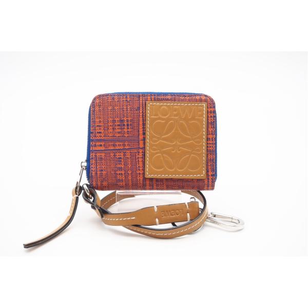 ★3日以内返品可★ 美品 LOEWE ロエベ アナグラム レザー ストラップ付 コインケース 134...