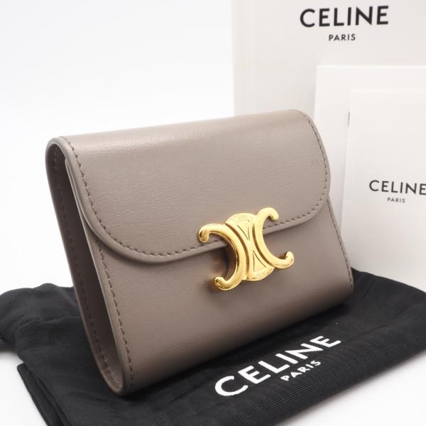 ★3日以内返品可★ 美品 CELINE セリーヌ シャイニーカーフスキン スモール フラップウォレッ...