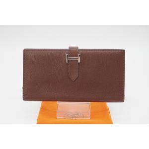 HERMES 二つ折り長財布 ベアンスフレ ジェブルミゾル ブラウン AB