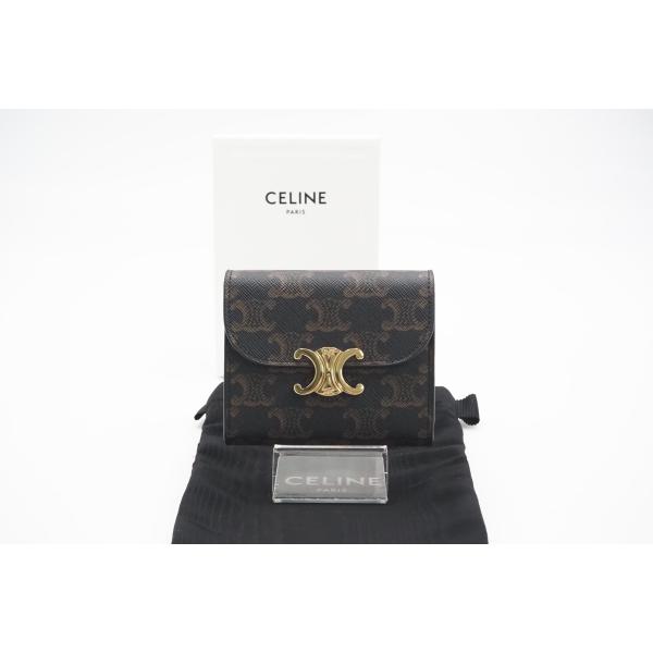 ☆安心の3大保証☆ Aランク ≪CELINE セリーヌ/三つ折り財布≫ 10D782 スモール フラ...