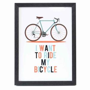 サムトフト いつも笑顔で アートパネル 自転車 ポスター 軽量