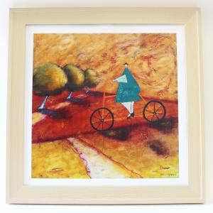 サムトフト いつも笑顔で アートパネル 自転車 ポスター 軽量