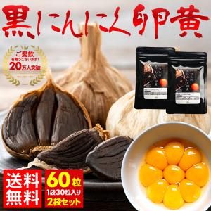 サプリメント 青森県産 黒ニンニク 滋養 肉体 強壮 疲労 送料無料 黒にんにく卵黄 60粒 2袋セット セール ポイント消化 健康食品