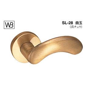 シロクマ  レバー SL-28 曲玉 仙徳 GD表示錠付 (SL-28-R-GD-仙徳)｜bidoorpal