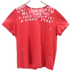 エイズT イタリア製 半袖 Tシャツ レッド系  メンズ 古着 230503 メール便可