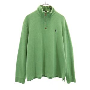 ポロラルフローレン 長袖 ハーフジップ トレーナー L グリーン系 POLO RALPH LAUREN スウェット メンズ 古着 240220｜big-2nd