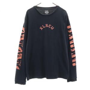 エクストララージ 長袖 Tシャツ XL ブラック系 XLARGE ロンT メンズ 古着 240305｜big-2nd