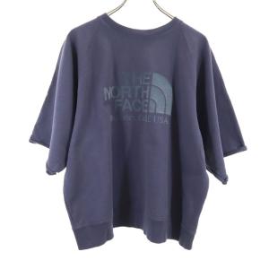 ノースフェイス パープルレーベル 日本製 NT6101N 5分袖 スウェット M ネイビー THE NORTH FACE 10oz H/S Crew Neck Sweat レディース 古着 240405｜big-2nd