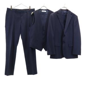 グリーンレーベルリラクシング UNITED ARROWS スーツ 上下セットアップ 上46/下84 ネイビー green label relaxing 3点セット メンズ 古着 240215｜big-2nd