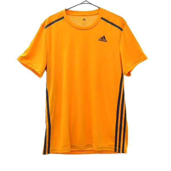 アディダス ワンポイントロゴプリント 半袖 トレーニングシャツ L オレンジ adidas スポーツ...