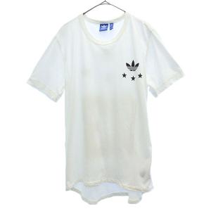 アディダス トレフォイルロゴ プリント 半袖 Tシャツ L ホワイト adidas メンズ 古着 230626 メール便可｜big-2nd