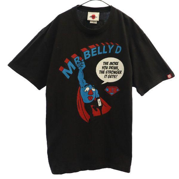 パンクドランカーズ MR.BELLY D プリント 半袖 Tシャツ L ブラック PUNK DRUN...