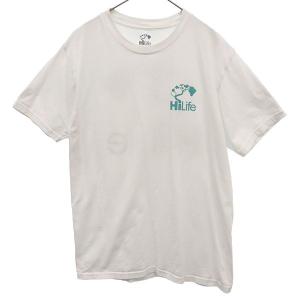 ハイライフ プリント 半袖 Tシャツ L ホワイト Hi Life メンズ 古着 230713 メール便可｜big-2nd