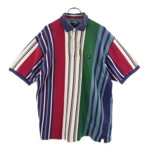 チャップスラルフローレン 80s ヴィンテージ  ストライプ 半袖 ポロシャツ XL CHAPS RALPH LAUREN ロゴ メンズ 古着 230906｜big-2nd