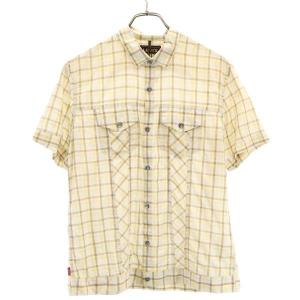 リーバイス チェック 半袖 シャツ M ベージュ系 Levi's メンズ 古着 200725 メール便可 wg5-0925｜big-2nd