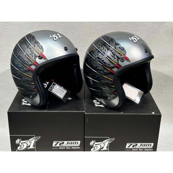 #51JAMヘルメット　シルバー（艶ありシルバー）岩城滉一　公認コラボフェザーヘルメット