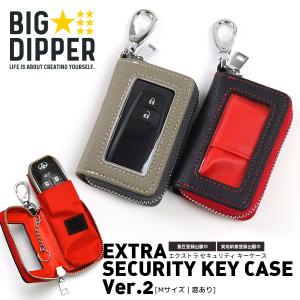 【在庫処分品】　【Mサイズ｜窓あり】 キーケースリレーアタック対策電波遮断ポーチスマートキー盗難防止ケース車対策鍵スキミング防止