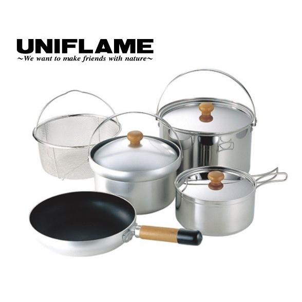 UNIFLAME (ユニフレーム) クッカーセット fan5 DX/フライパン/鍋/調理道具/キャン...