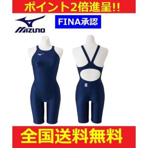 MIZUNO ミズノ レディース競泳用水着(レースオープンバック)[レディース] FINA承認 ネイビー N2MG0222-14｜big-play