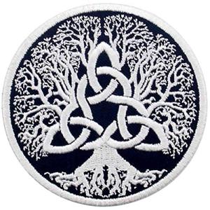 生命の木ユグドラシル刺繍のバッジのアイロン付けまたは縫い付けるワッペン｜big-select