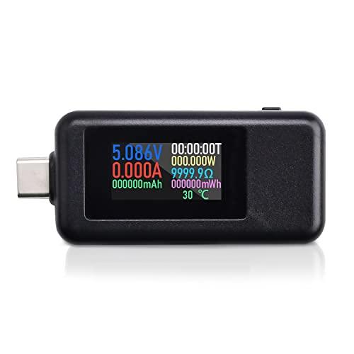 USB電流電圧テスター DiyStudio Type-c テスター カラースクリーン双方向 電圧計 ...