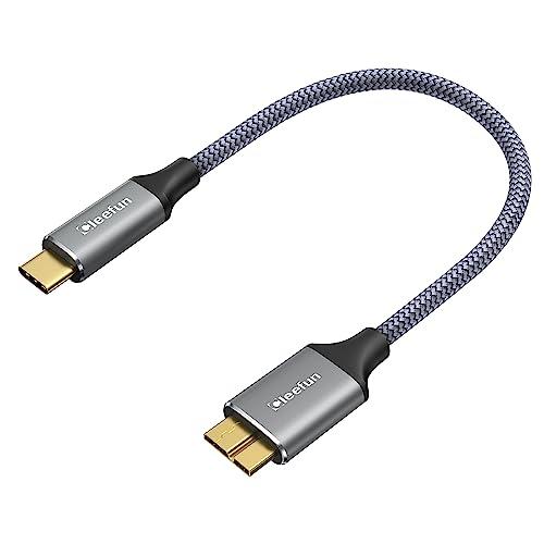 CLEEFUN USB C to Micro B ケーブル 短い/0.3m USB 3.1 10Gb...