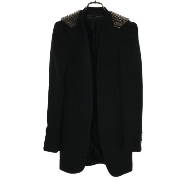 ZARA BASIC ザラベーシック スタッズ付 ジャケット XS ブラック レディース 古着 中古