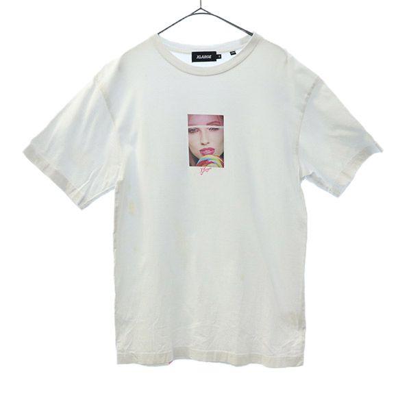 XLARGE エクストララージ プリント 半袖 Tシャツ M ホワイト クルーネック メンズ 古着 ...