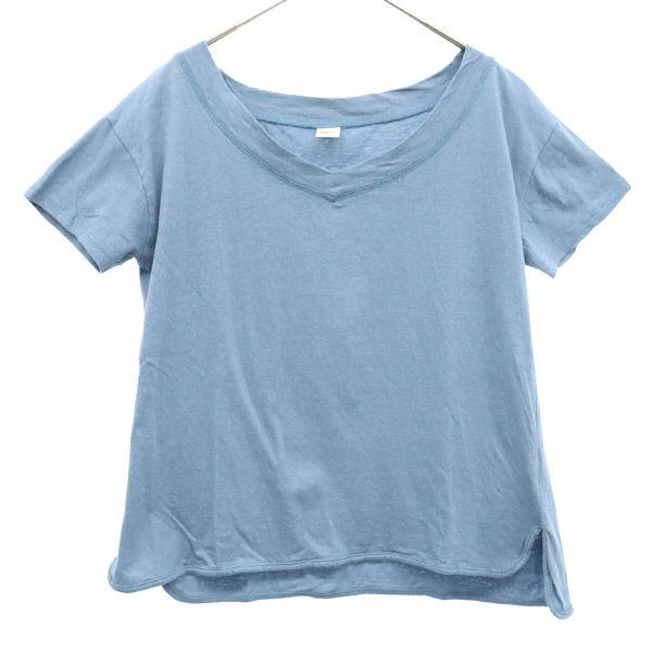 Ron Herman ロンハーマン 半袖 Vネック Tシャツ XS ブルー レディース 古着 中古