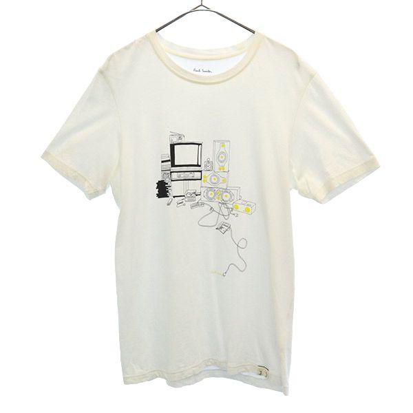 Paul Smith ポールスミス プリント 半袖 Tシャツ M ホワイト クルーネック メンズ 古...