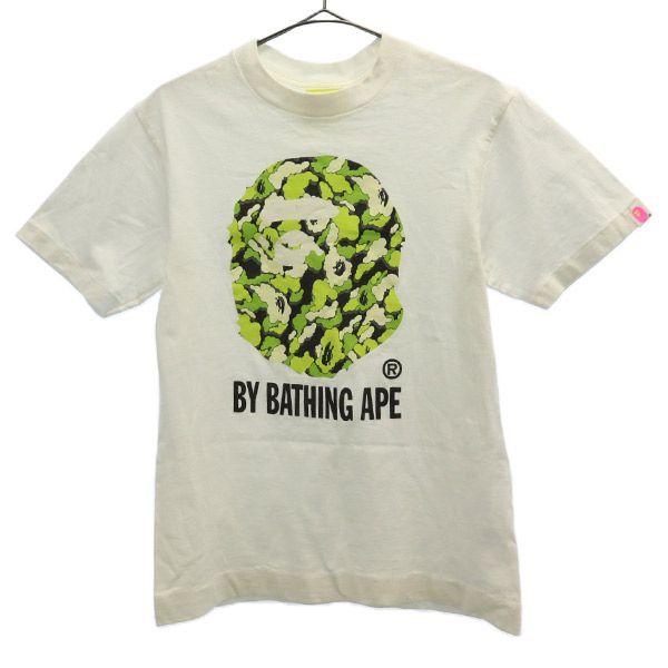 A BATHING APE アベイシングエイプ プリント 半袖 Tシャツ XS ホワイト メンズ 古...