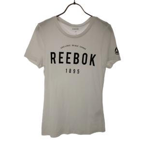 Reebok リーボック プリント 半袖 Tシャツ M ホワイト レディース 古着 中古