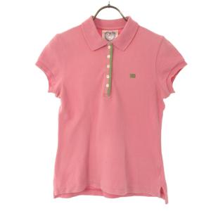POLO JEANS COMPANY ポロジーンズカンパニー ロゴ刺繍 半袖 ポロシャツ M ピンク 鹿の子地 ラルフローレン レディース 古着 中古