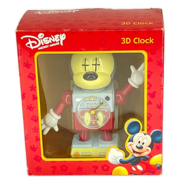 ジャンク Disney  ミッキーマウス ロボット型 3Dクロック 目覚まし時計・置き時計 置時計