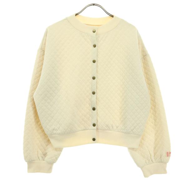 JaVa ジャバ 長袖 キルティング カーディガン M ホワイト レディース 古着 中古