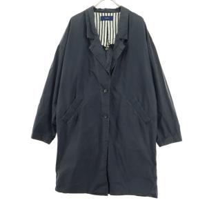 SHIPS シップス 日本製 長袖 ステンカラーコート ネイビー メンズ 古着 中古