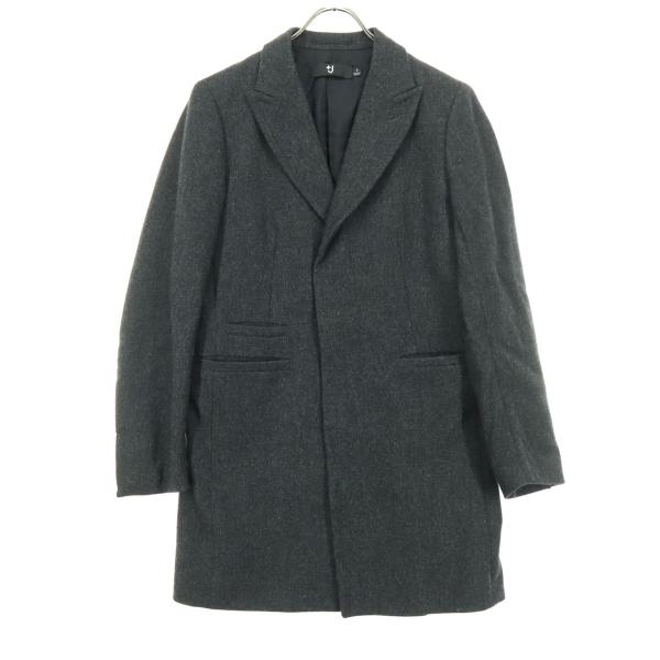 美品 UNIQLO+J ユニクロプラスジェイ 長袖 チェスターコート S ブラック レディース 古着...