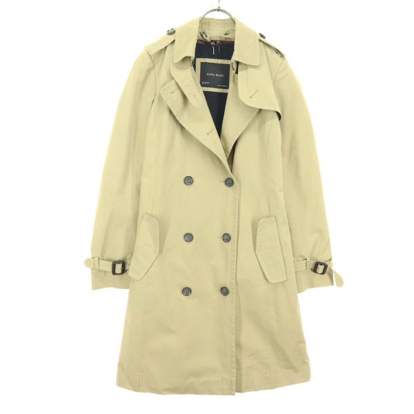 ZARA BASIC ザラベーシック コットン 長袖 ダブルブレスト トレンチコート XS ベージュ...