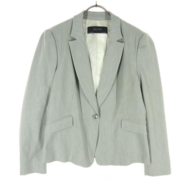 美品 ZARA BASIC ザラベーシック 長袖 テーラードジャケット L ライトグレー レディース...