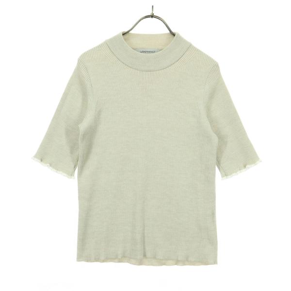 WRAPINKNOT ラッピンノット 日本製 半袖 ニット ベージュ レディース 古着 中古